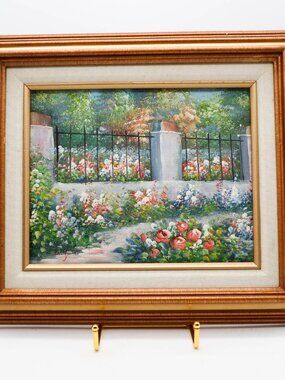 Signed Balfour Original Impressionist Oil Painting Botanical Garden Floral 13x15